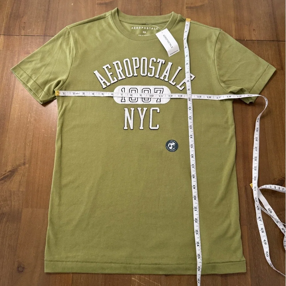 NWT Aeropostale 1987 NYC Graphic T-Shirt Men's XS Olive Green Short Sleeve - Picture 4 of 6